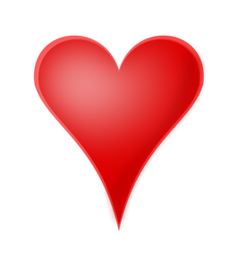 Dibujo vectorial de Valentine brillante rojo corazón
